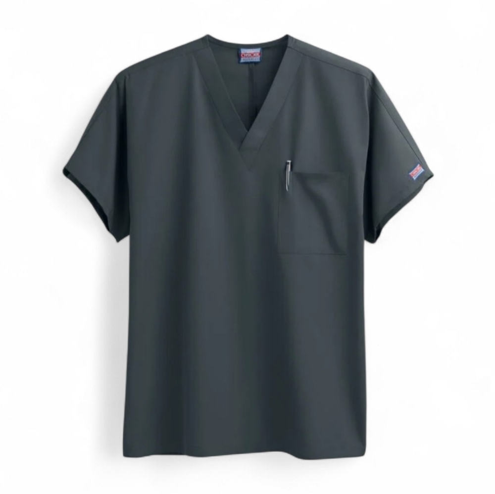 New Cherokee Workwear Unisex V-Neck Scrub Top M Black